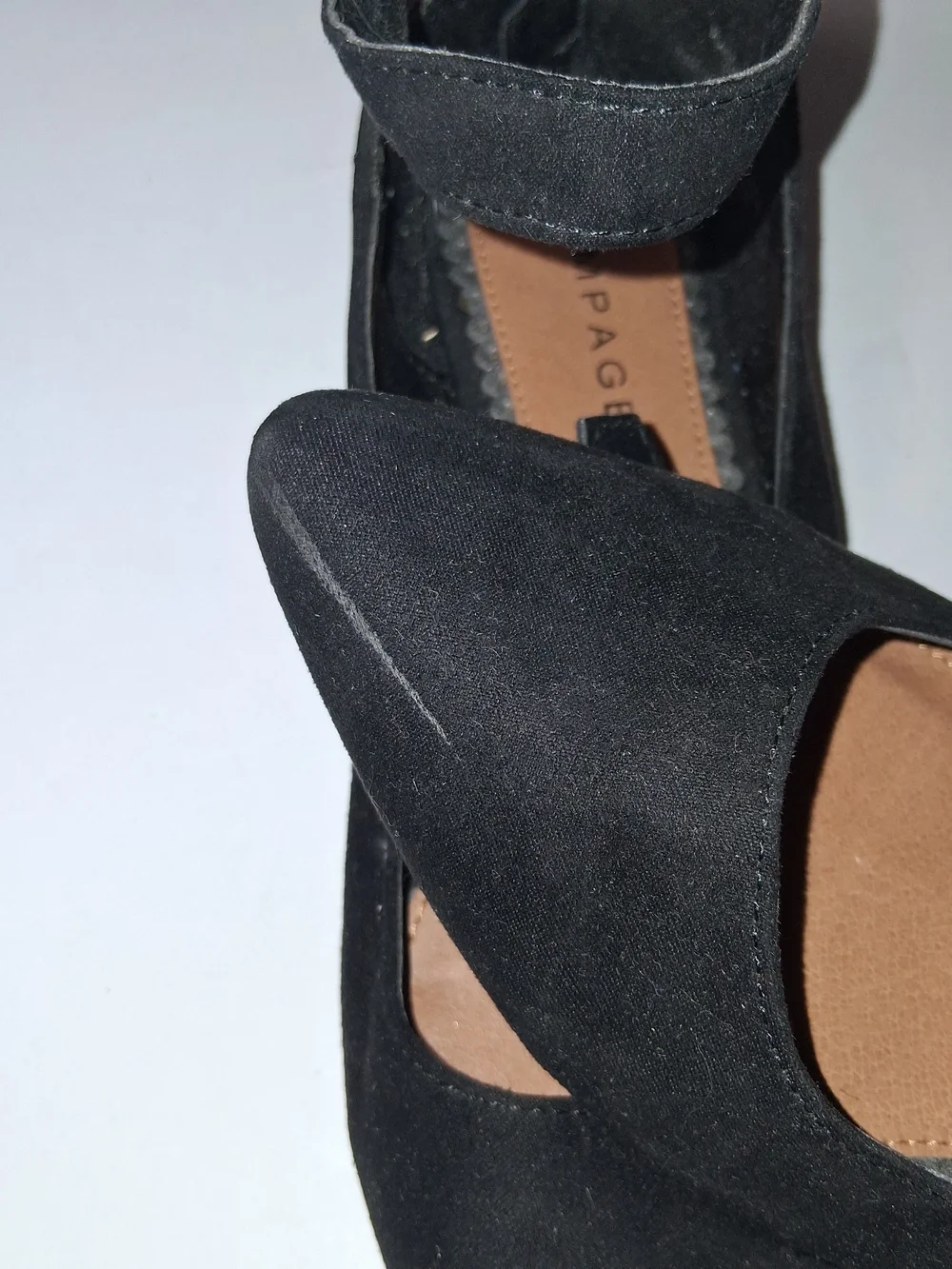 Rampage Women's Black Pointed Mary Jane Flats